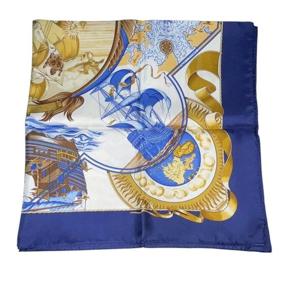 Hermes Carré 90 Au Dela Des Cinq Mers Scarf Boxed NWT - Picture 6 of 16